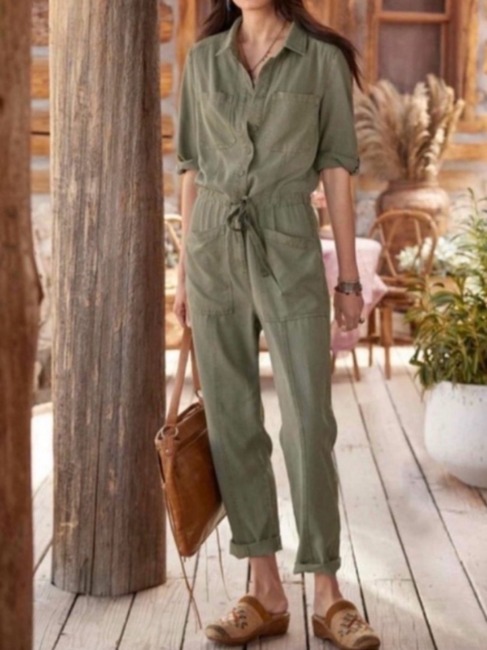 Sundance Women’s Olive Utility Jumpsuit